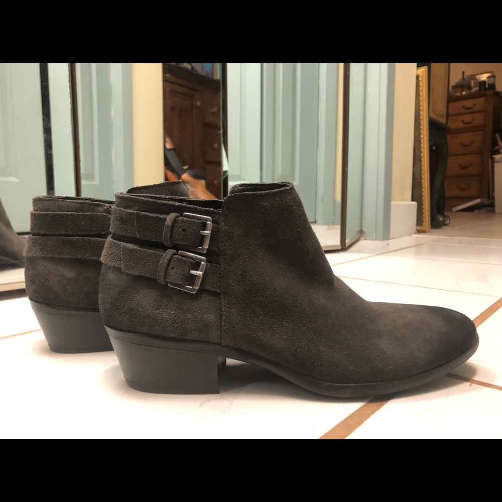 Sam Edelman Gray Suede Ankle Boots Sz 8